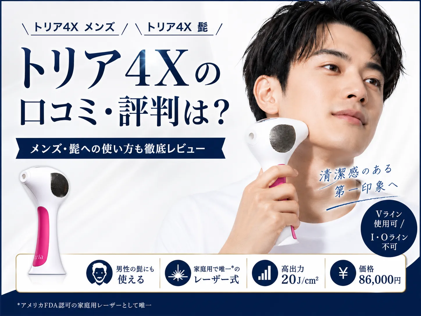 トリア4Xのメンズ・髭向け口コミ評判を解説する冒頭画像